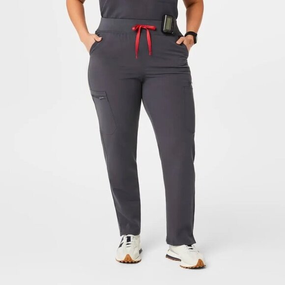 Figs High Waisted Yola Skinny Scrub Pants Medical Scrubs Pockets 3XL Tall Gray - Picture 1 of 10